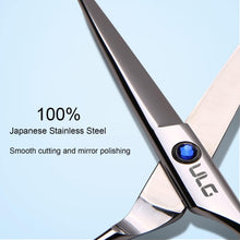 Hair Cutting Scissors Shears, Professional Barber ULG 6.5 inch Hairdressing Scissor Salon Razor Edge Hair Cutting Shear Japanese Stainless Steel with Detachable Finger Inserts