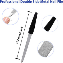 4 Pcs Metal Nail Files Stainless Steel Double Side Nail File & Buffer Professional Nail Buffer Nails Accessories Tools Manicure Files for Salon and Home