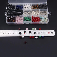 Colle 418pcs Crystal Stone Beads, 8mm Round Crystal Beads Jewellery Making Kit Natural Stone Beads for Bracelet Necklace Making, Gemstone Beading, DIY Crafts Kit