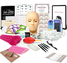 Eyelash Extension Kit, TwoWin Lash Extension Kit, Professional Eyelash Mannequin Head Kit with Practice Glue, False Lashes, Lash Kit for Eyelash Extensions Beginners, Training Makeup and Eyelash Graft