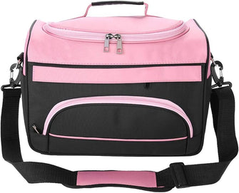 Hairdressing Tool Storage Bag,Large Capacity Pro Hairdressing Hair Equipment Salon Tool Carrying Bag Travel Storage Case Bag(Rose Pink)