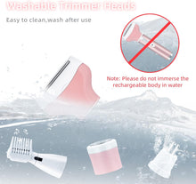 Mcbazel Cordless Electric Lady Shaver, Facial Epilators for Woman, 4 in 1 USB Rechargeable Hair Remover for Face & Body Hair Removal,Eyebrow Trimmer,Armpit, Bikini and Leg - Pink