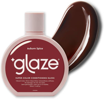 Glaze Super Colour Conditioning Gloss, Auburn Spice 190ml (2-3 Hair Treatments) Award Winning Hair Gloss Treatment & Semi Permanent Hair Dye. No Mix Hair Mask Colourant with Results in 10 Minutes