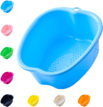 Large Foot Bath Spa Bowl Plastic Pedicure Bowl Massage Foot Tub,for Pedicure, Detox and Massage, Perfect to Soak Your Feet, Toe Nails and Ankles,Can be Soaked to Remove Dead Skin and Calluses(Blue)