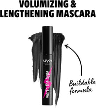 NYX Professional Makeup Worth the Hype Mascara, Volumizing and Lengthening, Tapered Brush Reaches All Lashes, Jojoba Oil, Shade: Black