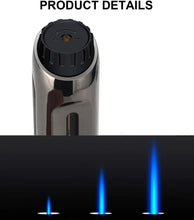 Candle Lighter,Refillable Long Jet Lighters with Visible Window, Windproof Gas Lighter Adjustable Jet Flame for BBQ, Stove, Kitchen Cooker, Hobs,Camping(Sold No Fuel)