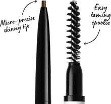 NYX Professional Makeup Micro Brow Pencil, Dual Ended with Mechanical Brow Pencil and Spoolie Brush, Vegan Formula, Shade: Ash Brown