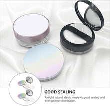 HEALLILY 2Pcs Empty Refillable Loose Powder Container Compact Makeup Powder Box with Powder Puff and Mirror Ultra- thin Loose Powder Sub- packing Case