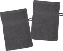 Lovely Casa - Set of 2 Wash Mitts 15 x 21 cm  Lagune  Anthracite