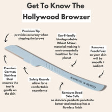 Hollywood Browzer Dermaplaning Tool for Face, Eyebrow Shaping, Removing Unwanted Hair, Exfoliating Tool for Women - Aquamarine