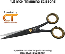 CT 4.5" Small Hair Scissors Set - Moustache & Beard Trimming for Men, Precise Facial Ear Nose Pubic Haircutting Round Tip Scissors for Baby Kids (Small Trimming Scissors Set)