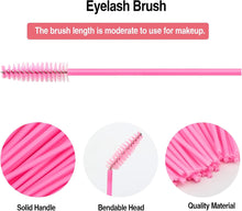 50 PCS Disposable Eyelash Brushes, Mascara Wands Eye Lash Eyebrow Extensions Brush, Applicator Cosmetic Makeup Brush Tool for Eyebrows and Fake Eyelashes (Pink)