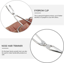 FOMIYES Eyebrow Tweezers Scissors Stainless Steel Scissors Professional Shaped Eyebrow Tweezers Clip with Easy Scissor Handle for Hair and Eyebrows Personal Care (Silver) 1Pc