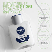 NIVEA MEN Sensitive Post Shave Balm (100ml), 0% Alcohol with Chamomile and Vitamin E, Relieves Skin from 5 Signs of Irritation, Men's Skin Care and Shaving Essentials