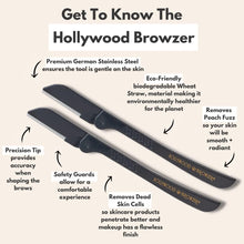 Hollywood Browzer Dermaplaning Tool for Face, Eyebrow Shaping, Removing Unwanted Hair, Exfoliating Tool for Women Duo Pack (Duo Black)