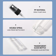 18pcs mini glass perfume atomizer, 3ml travel bottle 5ml portable clear bottle 10ml makeup remover spray bottle with 3pcs perfume pump, 3pcs pipettes and 56pcs empty labels.