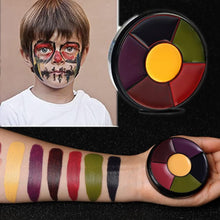 Mysense 6 Color Bruise Wheel Special Effects SFX Zombie Makeup Kit Halloween Professional Non Toxic Face Body Paint Oil Sfx Makeup Set with Sponge