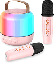 Karaoke Machine for Kids with 2 Microphones, Girls Toys Portable Kids Karaoke Machines for Girls with LED Party Lights,Bluetooth Speaker Birthday for Kid,14-18 Years Old(Pink 2 Mic)