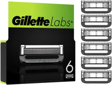 Gillette Labs Razor Blades Men, Pack of 6 Razor Blade Refills, Compatible with GilletteLabs with Exfoliating Bar and Heated Razor