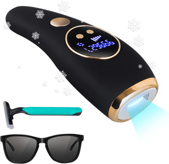 Hankeer IPL Hair Removal Device Permanent Devices Hair Removal 999,999 Flashes with Sapphire ICE Cool Painless Long Lasting for Men and Women, Body, Face, Bikini Zone (Black)