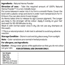 H&C 100% Pure Natural Henna Powder (Lawsonia Inermis) 227 Gms (1/2 Lb) For Hair