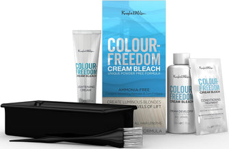 Knight & Wilson Colour-Freedom Cream Hair Bleach. Ammonia-Free Formula Lifts up to 8 Shades. Protects & Repairs While Lightening. Complete bleaching kit including Tint Bowl & Brush