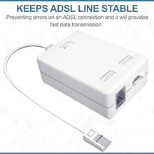 ASNQ ADSL Filter - Microfilter for Phone/Broadband BT Plug to RJ11 Connector - Broadband Filter for BT Sky Talktalk - BT Microfilter for Modem Telephone Fax - Internet and Telephone Splitter