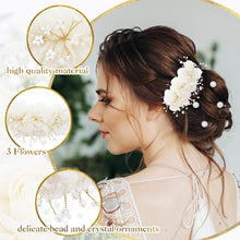 inSowni 16 Pack Decorative Ivory Wedding Flower Hair Side Combs+Bridal Flower U-shaped Hair Pins+Twist Spiral Pearl Hair Pins Pieces Headpieces Accessories for Brides Bridesmaids Women Flower Girls