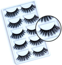 Jeelook False EyeLashes 5 Pairs-3D Handmade russian strip lashes Fake Fluffy Wispy Eyelashes Faux Mink Lashes fake lashes