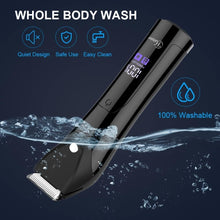 Hatteker Professional Electric Groin Hair Trimmer Below-The-Belt Trimmer Pubic Hair Ball Shaver Body Groomer for Men Male Hygiene Razor IPX7 Waterproof Wet Dry Ceramic Blades