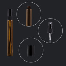 KINBOM 5pcs 10ml Mini Spray Bottles, Dark Brown Refillable Perfume Bottle Glass for Travel Portable Empty Liquid Containers for Essential Oils PerfumesPersonal Beauty Care