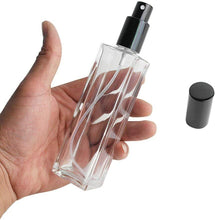 Perfume Bottle Empty Refillable Glass Spray Bottle Travel Sprayer Essential Oil Glass Bottles with Black Cap Travel Party Gift Makeup Tool (50ML)