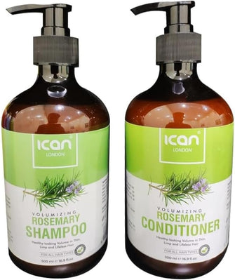 ican London Rosemary Volumizing Damaged Hair Shampoo 500ml + Conditioner 500ml Duo Pack