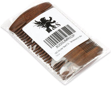 H&S Wooden Beard Comb Anti Static Moustache Pocket Comb Wood Coffee Sandalwood for Men