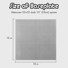Lekebaby 6 Pack Classic Baseplates, 10"x10" Large Building Board Base Plates 100% Compatible with All Major Brands, For Kids Over Three Years Old,Green/Blue/Grey