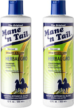 Mane 'n Tail Herbal Gro Shampoo and Herbal Gro Conditioner Kit, Olive Oil Complex Blended with Natural Herbs, Protect your Hair from Damaging Styling, 800 ml (Pack of 2)