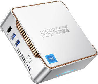 NiPoGi Mini PC ntel Alder Lake-N97(Beat N100/N95, up to 3,6 GHz), 16GB DDR4 1TB M.2 SSD GK3PLUS Mini Computer WiFi6, LAN, 2x HDMI,4K Triple Display Small PC Come VESA for School/Office/Business