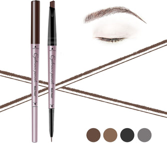 Music Flower Double Ended Eyebrow Pencil, Waterproof Brow Pen, Smudgeproof Long lasting Eye Makeup, Pack of 1, Dark Brown