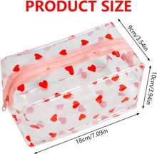 flintronic 3 Pcs Clear Pencil Case Large Pen Bag,Transparent Cosmestic Makeup Bags, PVC Pencil Case Stationery Pouch,Cute Heart Daisy Sunflower Pattern Bags,for Women and Girls