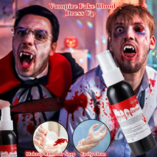 Go Ho Blood Splatter Fake Blood Washable(1.06 oz),Halloween Fake Blood Spray Eye Blood Drops Body Paint,Fake Blood for Clothes and Zombie Monster Vampire Clown Costume Cosplay Makeup,30g