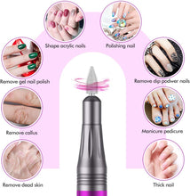 HAPAW Electric Nail File, USB Electric Nail Files 20000 RPM Adjustable Speed Portable 11 in 1 Electric Manicure Pedicure Kit Nail Drill for Acrylic Nails, Gel Nails