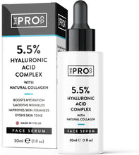 Hyaluronic Acid 5.5% Super Serum - from 4 Types of Sodium Hyaluronate - with Vegan Collagen & Amino Acids - Hydrates, Brightens, Firms Skin - Anti-Ageing, Anti-Wrinkle Face Serum - Made by The Pro Co.