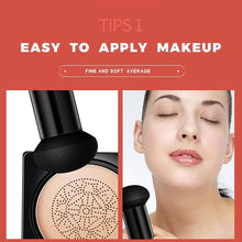 Mushroom Head Air Cushion CC Cream Foundation Cover Concealer Nude Makeup Moisturizing Brightening Pigment Liquid Foundation, Even Skin Tone Makeup Base (Natural)