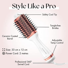 Hair Dryer Brush - Hot Air Brush with Adjustable Temperature - Hot Brush for Hair Styling Short Hair, Medium & Long Hair - Women Hair Volumizer & Hot Air Styler - Lily England Heated Hair Brush Dryer