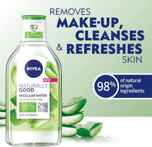 NIVEA Naturally Good Micellar Water (400ml), Natural Micellar Cleansing Water with Aloe Vera Fragrance, Purifying Makeup Remover, Soothing Face Wash, 99% Natural