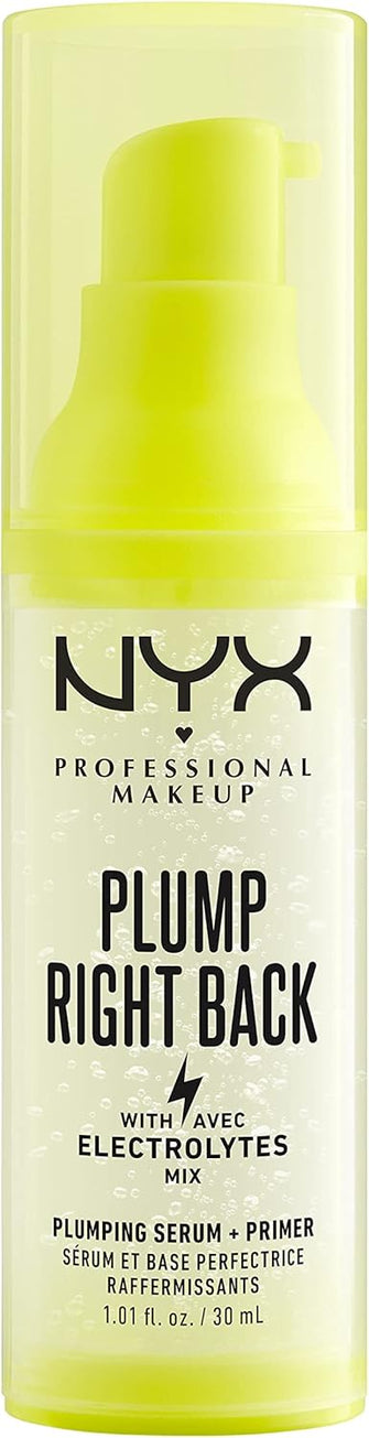 NYX Professional Makeup Plump Right Back Primer & Serum, With Electrolytes, Vegan Formula, 30ml