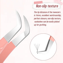 Lash Tweezers for Eyelash Extensions, Nano Fiber Tip Tweezers High Precision Lash Extension Tweezers Eyelash Tweezers Professional Volume Lash Tweezers for Lash Extension Supplies (Pink)