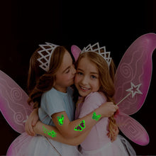 Leesgel 100 Styles Luminous Butterfly Temporary Tattoos for Kids, Butterfly Stickers Fake Tattoos for Glow Children Birthday Decorations Girls Party Bag Fillers Fairy Party Supplies Favors