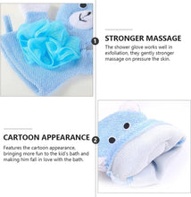 FRCOLOR Exfoliating Gloves Kids Bath Mitt, 4pcs Bath Shower Sponge Scrubber Animal Loofah Kids Exfoliating Bath Scrubber Exfoliating Shower Gloves