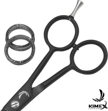 KIMEX LONDON Professional Hairdressing Scissors - Sharp Blade Barber Scissors - Stainless Steel Hair Scissors - Round Tip Hairdresser Scissor with Leather Cover - 6 inch Hair Shears (Black)